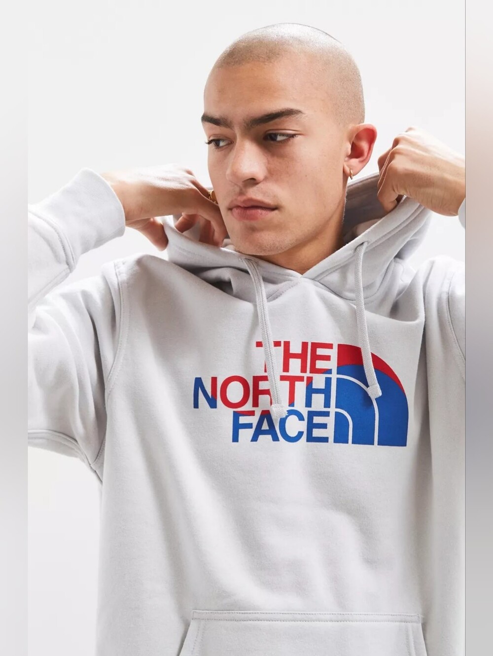 The North Face Korea Flag Logo Hoodie Sweatshirt In Cream